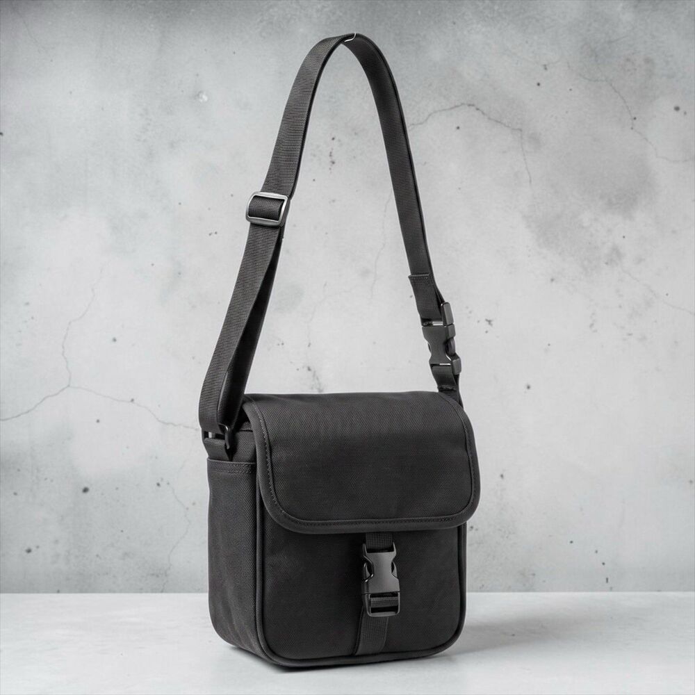Vintage Land's End Padded Camera/Lens Gear Bag Shoulder Strap Black USA Canvas